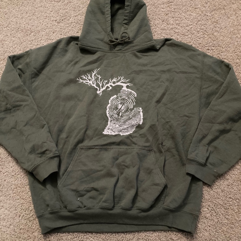 Forest green Michigan inspired hoodie
